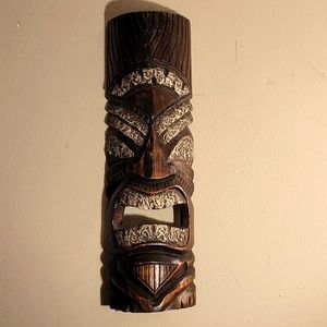Indonesian Carved Wooden Tiki Mask